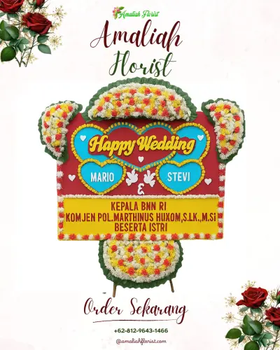 Karangan Papan Bunga Pernikahan di Sirongo Folaraha